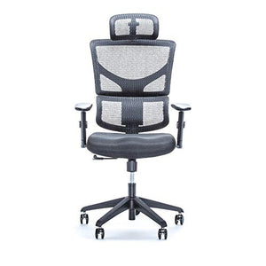 X-Chair X-Basic Task Chair with Headrest - Black Flex Mesh - Ergonomic Office Seat