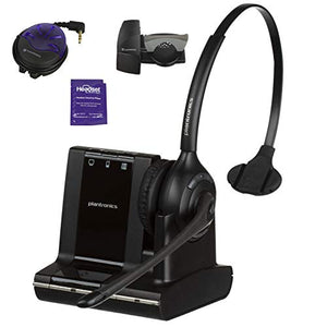 Plantronics Savi W710 Wireless Headset Bundle with Lifter, Busy Light and Headset Advisor Wipe- Professional Package