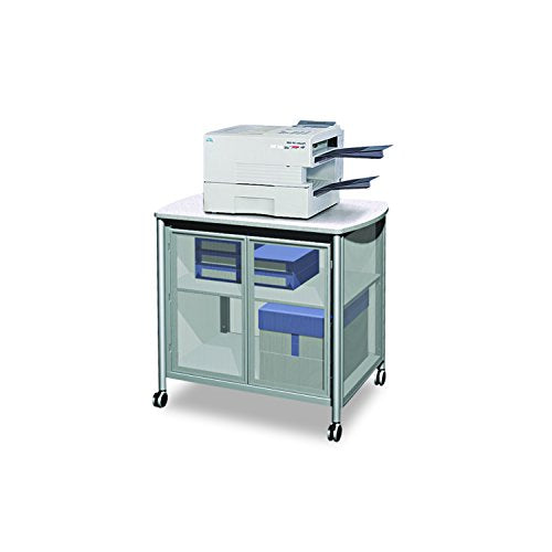 Safco Products Impromptu Mobile Print Stand with Doors 1859GR, Grey, 200 lbs. Capacity, Contemporary Design, Swivel Wheels