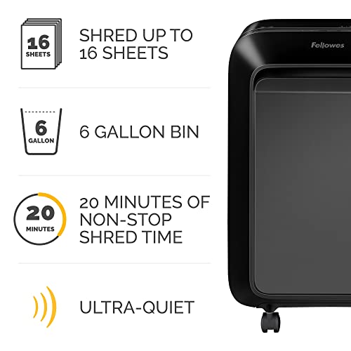 Fellowes LX11C 16 Sheet P-4 Cross-Cut Office Shredder