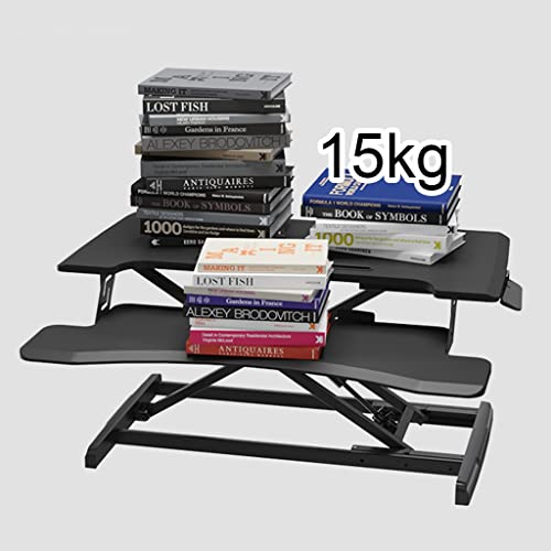 Adjustable Height Desk Riser with Removable Keyboard Tray - Dual Monitor Lift Computer Workstation