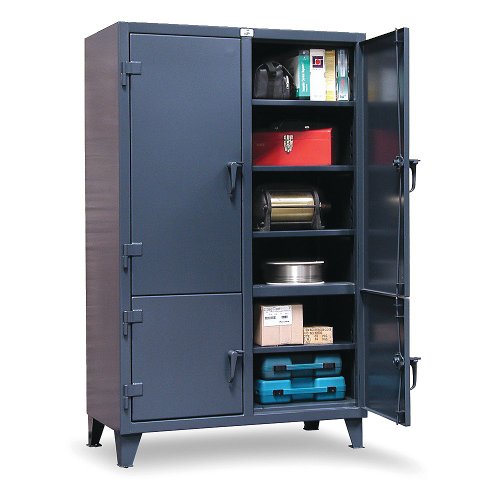 Strong Hold Four-Compartment Cabinet - 72X24x78 - Dark Gray