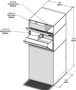 dVault Full Service Vault DVCS0015 Secure Curbside Mailbox/Package Drop with Locking Letterbox (Black)