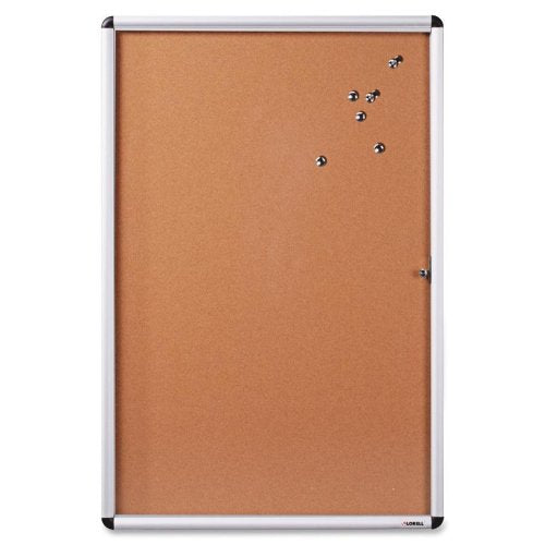 Lorell Enclosed Bulletin Board, Cork, 36"x48, Natural/AM Frame (LLR42707)