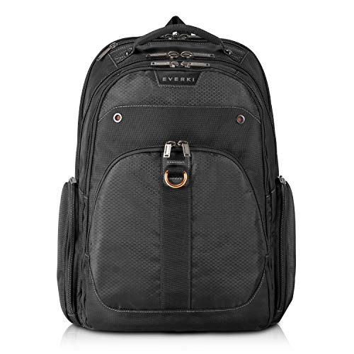 EVERKI Atlas Travel Friendly Laptop Backpack, 11-Inch to 15.6-Inch Adaptable Compartment (EKP121S15), Black