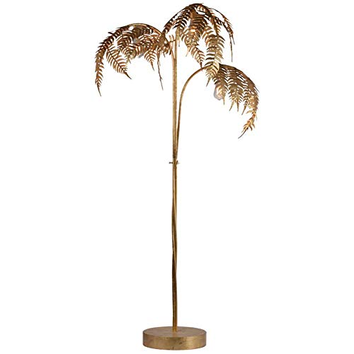 TY-ZWJ Tropical Simulation Palm Tree Floor Lamp, Vintage Wrought Iron 3-Light Living Room Decoration