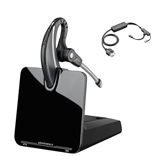Polycom Compatible Plantronics VoIP Wireless Headset Bundle with Electronic Remote Answerer (EHS) included | Earwrap - On Ear Model | SoundPoint Phones: IP 335, IP 430, IP 450, IP 550, IP 560, IP 650, IP 670, VVX300, VVX500, VVX310, VVX600, VVX400, VVX150
