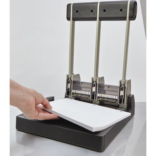 CARL, XHC-150N, Heavy Duty 3-Hole Paper Punch, 150 sheet capacity.,Black and Silver