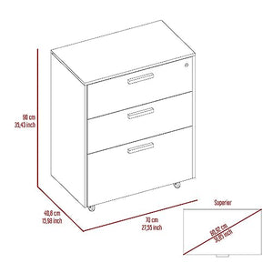 Generic 3-Drawer Rectangle Chest with Caster Black Wengue