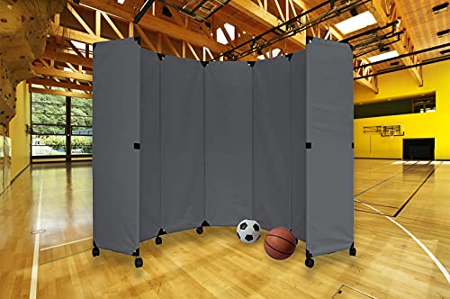 VERSARE Portable Folding Wall Partition | Economical 5 Panel Design | Room Divider On Wheels | Adjustable, Freestanding Setup
