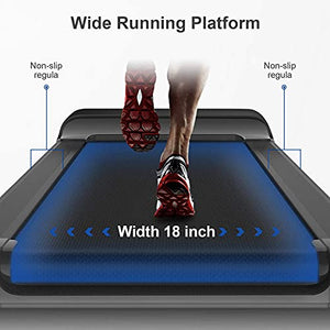 Folding Treadmills for Home, FISUP Foldable Treadmill Walking Pad with LED Display, Phone Holder, Speed Control Handle & Transport Wheel for Running, Jogging, Home, Gym, Office, Black