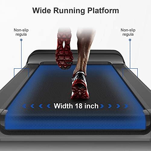 Folding Treadmills for Home, FISUP Foldable Treadmill Walking Pad with LED Display, Phone Holder, Speed Control Handle & Transport Wheel for Running, Jogging, Home, Gym, Office, Black