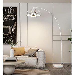 VejiA LED Floor Lamp with Fan, Remote & Foot Switch - Nordic Modern Standing Lamp for Living Room Bedroom Office Home