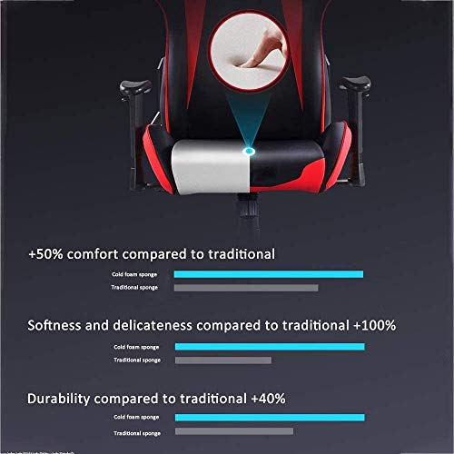 SKUAI Executive Gaming Office Chair with Reclining Back Support - Red