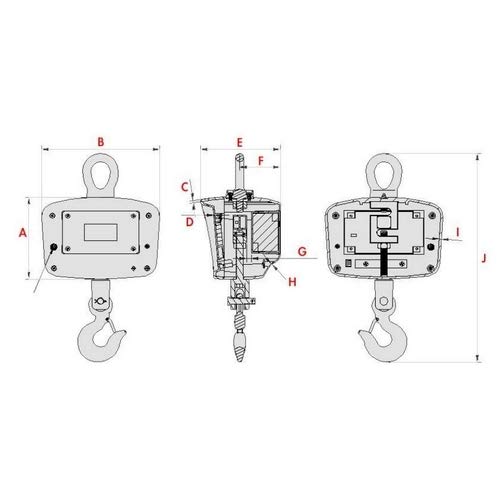 Optima Scale OP-924A-1000 Digtial Portable Industrial Hanging LED Crane Scale With Remote Control, 1000 LBS x 0.5 LBS NEW