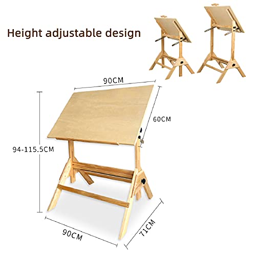VejiA Drafting Table with Adjustable Height and Tiltable Tabletop