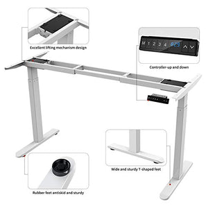 Wistopht Electric Stand up Desk Frame, Dual Motor Height Adjustable Sit Stand Standing Desk Cable Management Rack Base Workstation, Heavy Duty Table Frame with Memory Controller