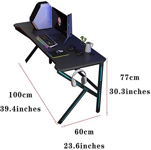 LKNJLL 39 inches Gaming Desk Computer Gamer Desk Large Computer Desk Workstation Office PC Desk, Easy Installation