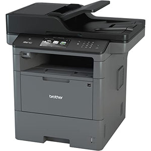 Brother MFC All-in-One Wireless Monochrome Laser Printer, Black- Print Copy Scan Fax - 48 ppm, 1200 x 1200 dpi, 4.85" LCD, NFC, 512MB Memory, Auto Duplex Printing, 80-Sheet ADF, Printer Cable