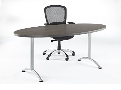 Iceberg ICE69425 ARC 6-foot Oval Conference Table, 36" x 72", Gray Walnut/Silver Leg