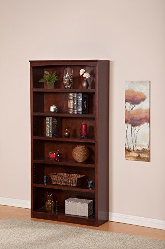 Atlantic Furniture Harvard Book Shelf, 72-Inch, Antique Walnut