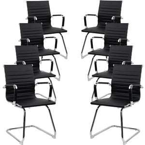KLASIKA Leather Office Guest Chairs Set of 8