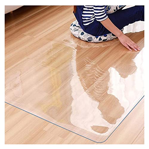 YUYI Clear PVC Desk Chair Mat - Non-Slip Office Carpet Floor Protector - 1.5mm, Various Sizes
