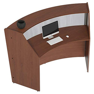 Linea Italia Office Reception Desk, 1 Panel, Cherry