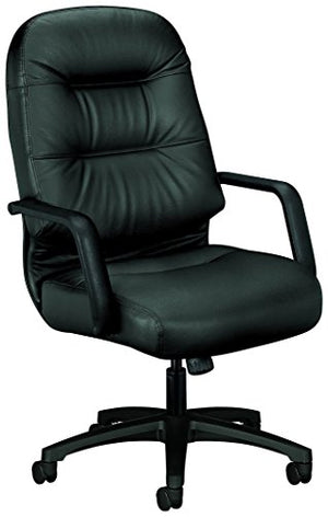 HON Leather Executive Chair - Pillow-Soft Series High-Back Office Chair, Black (H2091)