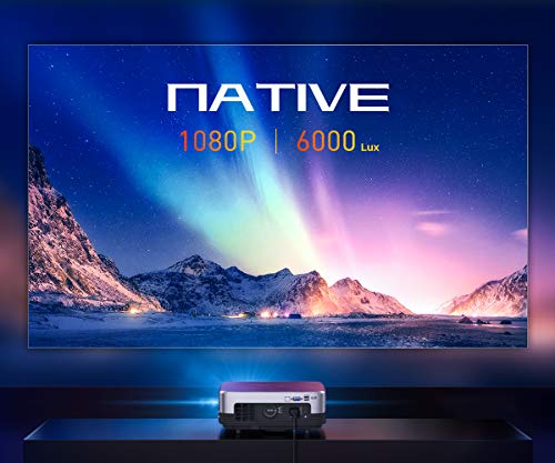 VIVIMAGE C680 Native 1080p Led Projector, 6000 Lux Full HD Home Theater Movie Projector Compatible TV Stick, HDMI, VGA, USB, Laptop, iPhone Android for PowerPoint Presentation