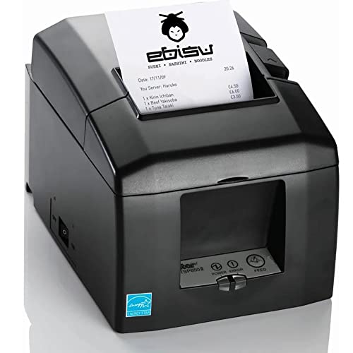 Star Micronics TSP654II Ethernet Thermal Receipt Printer - Gray, 203 dpi, 3.15" Print Width, Auto Cutter