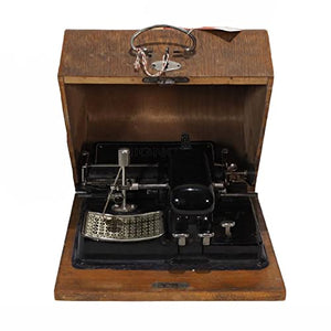Amdsoc Rare Pointer English Typewriter with Ribbon and Wooden Box