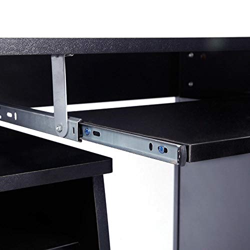 Computer Workstation Desk with Storage, Office Desk with Drawers Computer Desk with Keyboard Tray, Home Office Desk 45" L x 22" W x 30" H (Black)