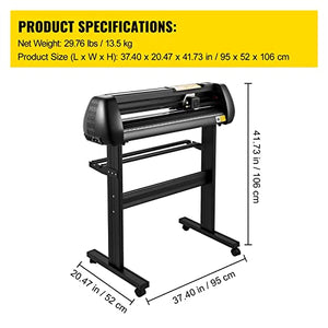 None 28-Inch Vinyl Cutter Plotter 630mm Cutting Width Sign Printer Machine with Stand and LCD Display