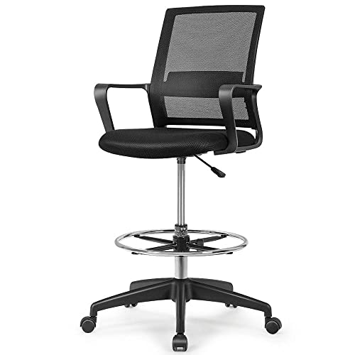 Drafting Chair Tall Office Chair for Standing Desk Adjustable Height w/Footrest