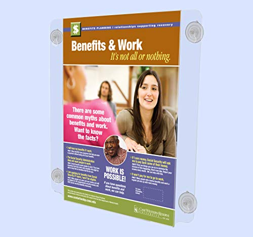 Marketing Holders 12" W x 18" H Window Sign Mount Signage with Suction Cups Pack of 6 Double-Sided Hours of Operation Announcement Holders