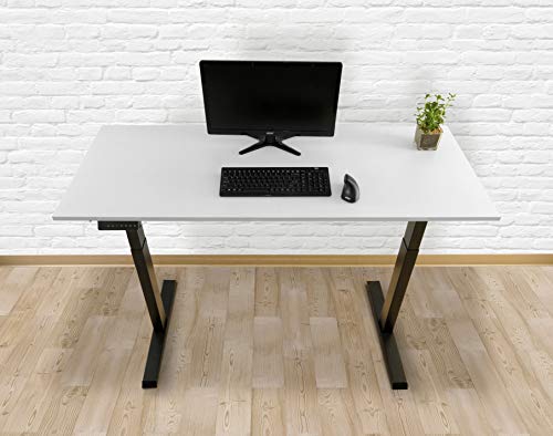 TechOrbits Electric Standing Desk Frame - Two Leg Motorized Stand Up Desk Base - Sit Stand Desk with Memory Settings and Telescopic Height Adjustment (Black)