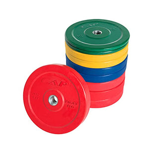 WF Athletic Supply 2 inch Olympic Size Color Premium Bumper Plate with Steel Insert, Great for Strength Training, Weightlifting & Crossfit Competition, Size Options Available