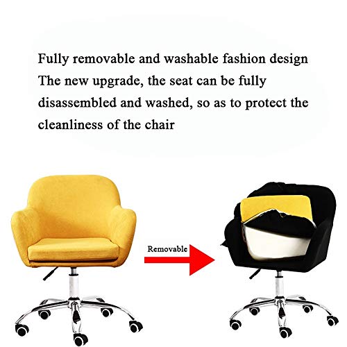 Removable and Washable Office Chair, Sofa Chair, 360°Rotating and Adjustable Height, Ergonomic, Home Office Chair, Meeting Room, Girl's Room, Grey, Pink (Color : Brown)