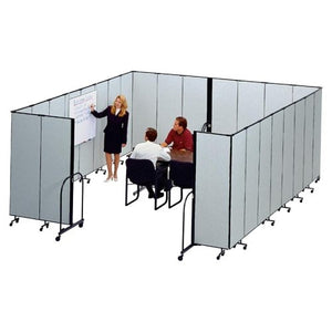 Screenflex Portable Partition - 11 Panels - 20.50 ft x 72" - Polyester - Stone