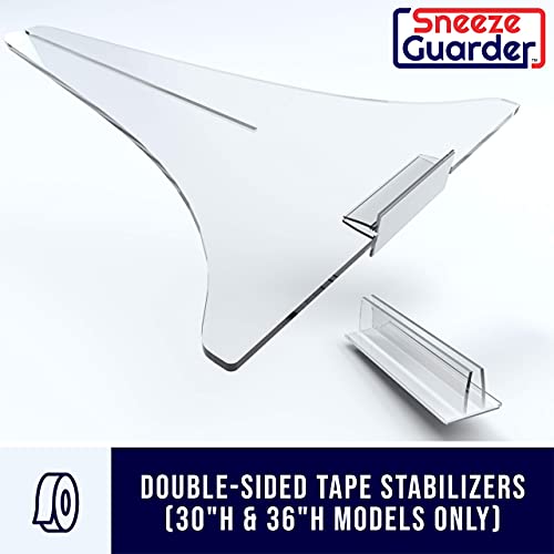 SNEEZEGUARDER | XL 30"H x 60"L Plexiglass Sneeze Guard for Desk Counter with Double-Side Tape Base Stabilizers | Ships Fast | 20+ Sizes Available | 60”L x 30”H | 60x30