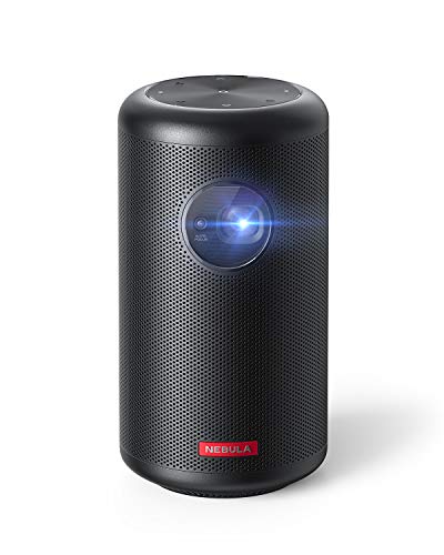 Anker Nebula Capsule Max, Pint-Sized Wi-Fi Mini Projector, 200 ANSI Lumen Portable Projector, Native 720p HD, 8W Speaker, Movie Projector, 100 Inch Picture, 4-Hour Video Playtime, Home Entertainment
