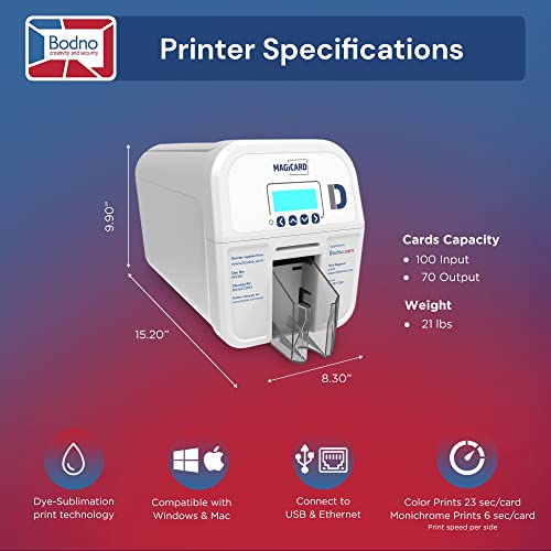 Bodno Magicard D Dual Sided ID Card Printer & Supplies Package - Bronze Edition
