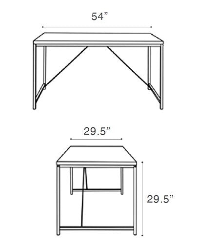 Eurø Style Gilbert High Gloss Lacquered Top Desk with Chromed Steel Frame, White