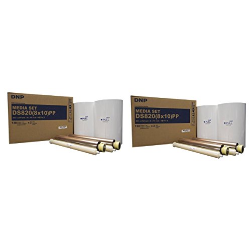DNP 2X Pure Premium Media for DS820A Printer, 8x10 130 Prints Per Roll, 2 Rolls Per Case (260 Total Prints)