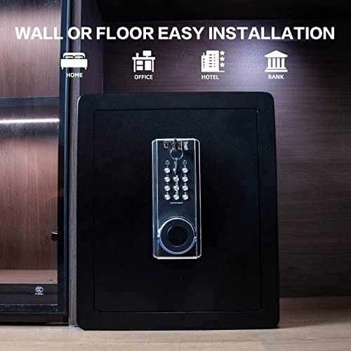 1.9 Cub Security Safe and Safe Box with Digital Keypad,Fireproof Safe with Inner Cabinet LED Light,Money Safe box for Home Hotel Business