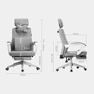 CLoxks Office Swivel Lounge Chair with Extended Headrest and Foot Pedal Reclining