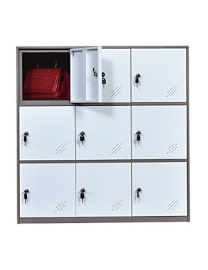 Shool and Home Locker Organizer Storage for Kids,Playground Metal Shoes and Bag Storage Cabinet (White)