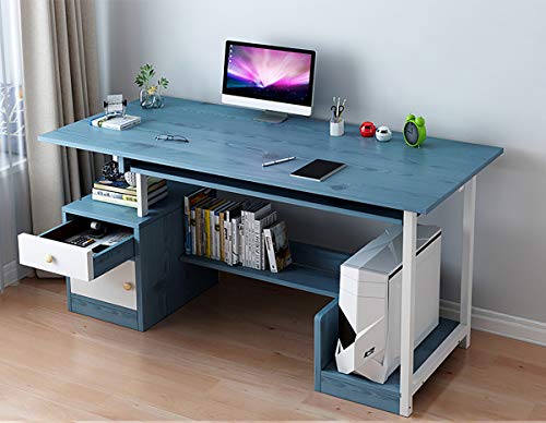 Computer Desk, Study Desk with Bookshelves, Modern Sturdy Writing Desk for Home Office Workstation, for Small Spaces Home Office Workstation (Easy To assemble),White