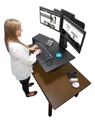 Victor DC350 High Rise Collection Dual Monitor Sit-Stand Standing Desk Converter, 28" by 23" by 15.5", Black